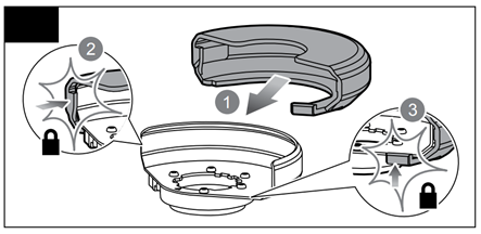 Clip over the cutting guard attachment onto the Angle Grinder guard, as shown below;  