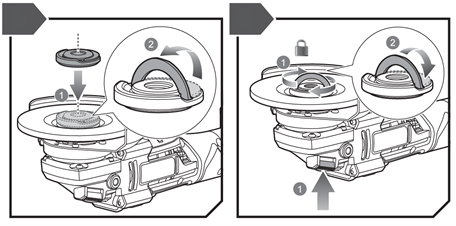 Flip down the Black lever on the locking nut to sit flush with the locking nut.