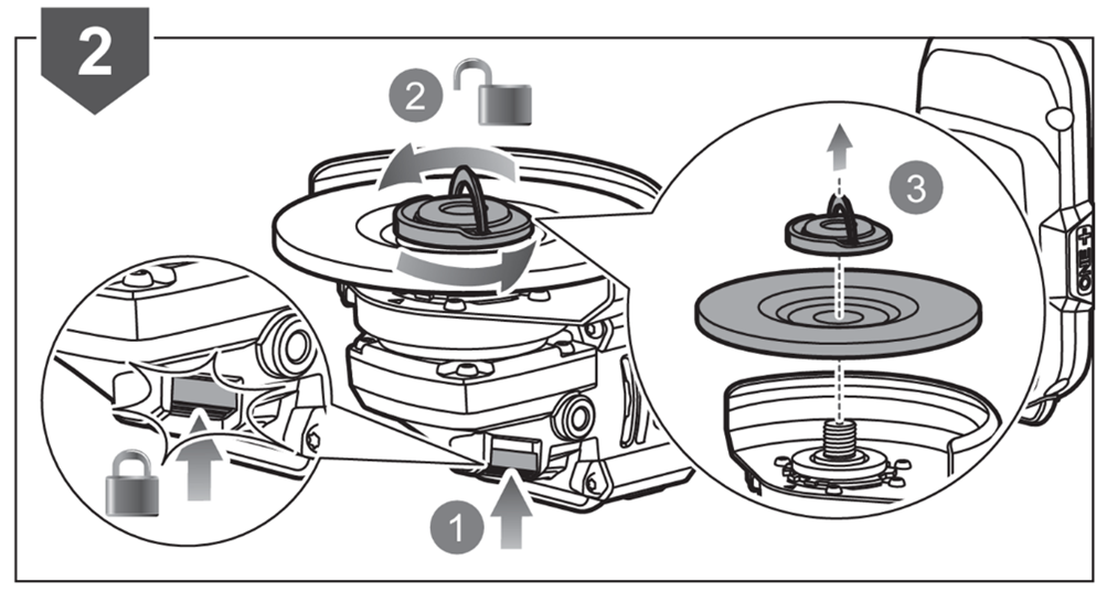 remove the locking nut to access the disc.