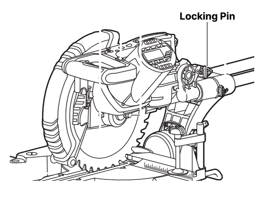 Fix a RYOBI 18V ONE+ 184mm Mitre Saw's jammed handle - locking pin
