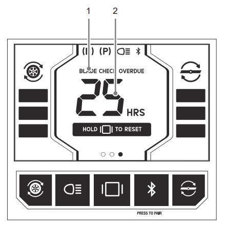 RYOBI Lithium Zero Turn Ride-on Mower LCD Blade Check