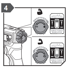 Crown Stapler rotate dial anti clockwise to decrease driving force