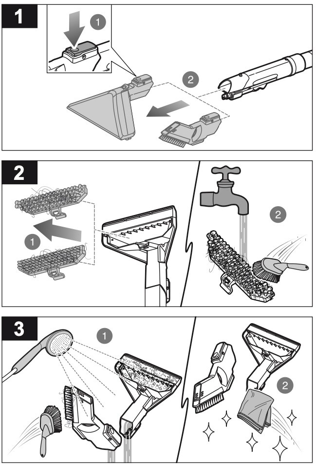 How to clean the accessories? 