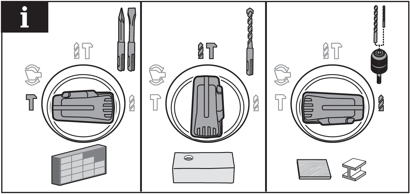 What do the modes mean on a Rotary Hammer Drill and when would I use them? info